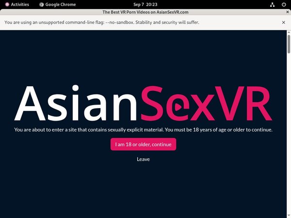 Asian VR Sex Signup Page