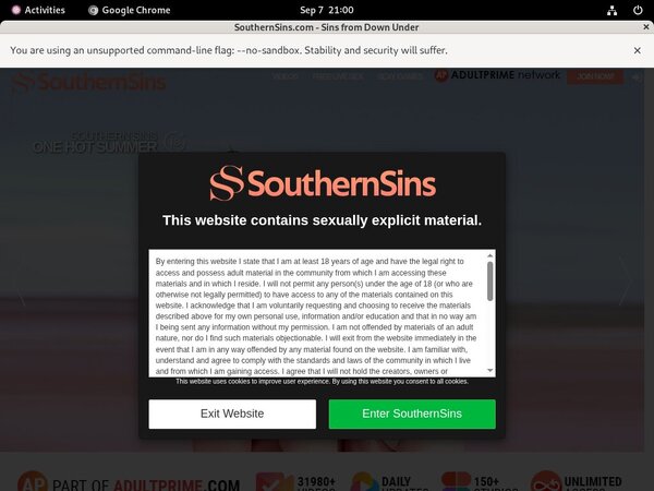 Free Southernsins.com Pass